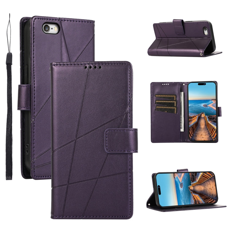 PU Genuine Leather Texture Embossed Line Phone Case, For iPhone 8 Plus / 7 Plus, For iPhone 6s Plus / 6 Plus, For iPhone 6s / 6