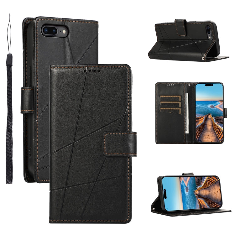 PU Genuine Leather Texture Embossed Line Phone Case, For iPhone 8 Plus / 7 Plus, For iPhone 6s Plus / 6 Plus, For iPhone 6s / 6