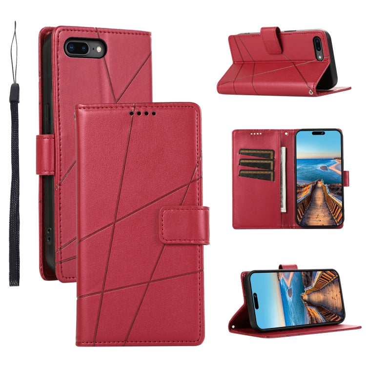 PU Genuine Leather Texture Embossed Line Phone Case, For iPhone 8 Plus / 7 Plus, For iPhone 6s Plus / 6 Plus, For iPhone 6s / 6