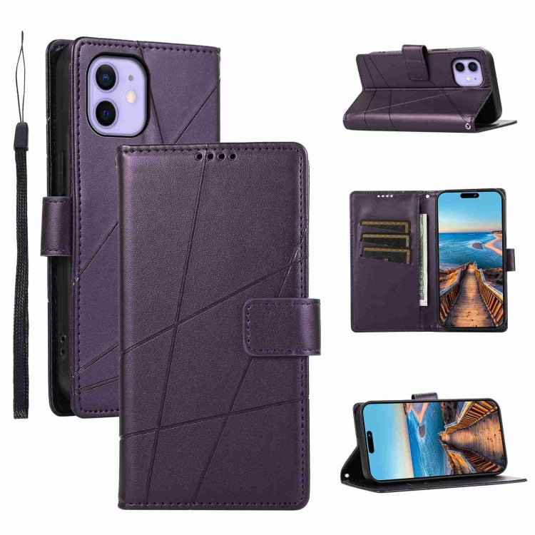 PU Genuine Leather Texture Embossed Line Phone Case, For iPhone 13, For iPhone 13 mini, For iPhone 12, For iPhone 12 Pro Max