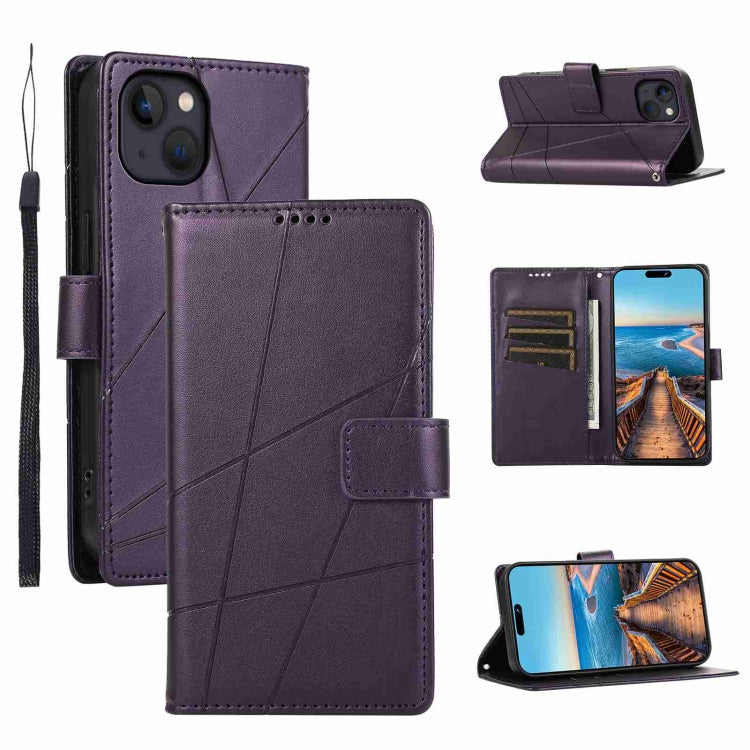 PU Genuine Leather Texture Embossed Line Phone Case, For iPhone 13, For iPhone 13 mini, For iPhone 12, For iPhone 12 Pro Max