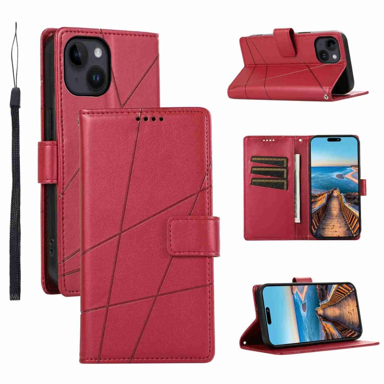 PU Genuine Leather Texture Embossed Line Phone Case, For iPhone 15, For iPhone 14 Plus, For iPhone 14, For iPhone 14 Pro