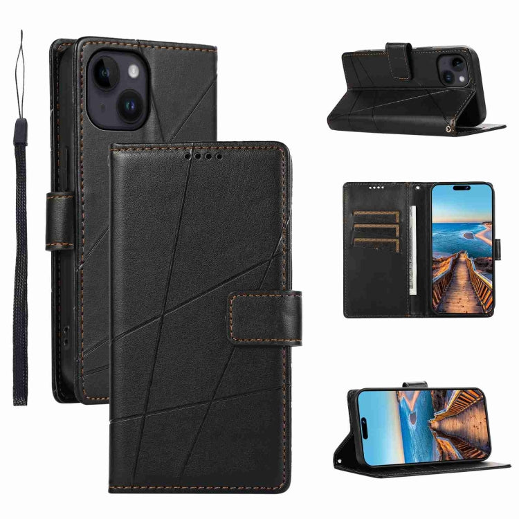 PU Genuine Leather Texture Embossed Line Phone Case, For iPhone 15, For iPhone 14 Plus, For iPhone 14, For iPhone 14 Pro
