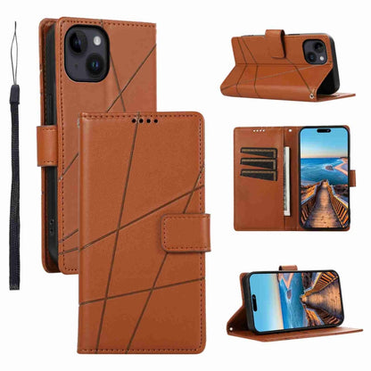 PU Genuine Leather Texture Embossed Line Phone Case, For iPhone 15, For iPhone 14 Plus, For iPhone 14, For iPhone 14 Pro