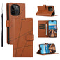 PU Genuine Leather Texture Embossed Line Phone Case, For iPhone 15, For iPhone 14 Plus, For iPhone 14, For iPhone 14 Pro