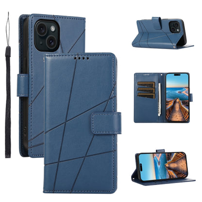 PU Genuine Leather Texture Embossed Line Phone Case, For iPhone 16, For iPhone 15 Pro Max, For iPhone 15 Pro, For iPhone 15 Plus