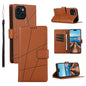 PU Genuine Leather Texture Embossed Line Phone Case, For iPhone 16, For iPhone 15 Pro Max, For iPhone 15 Pro, For iPhone 15 Plus