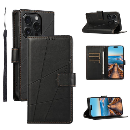 PU Genuine Leather Texture Embossed Line Phone Case, For iPhone 16, For iPhone 15 Pro Max, For iPhone 15 Pro, For iPhone 15 Plus