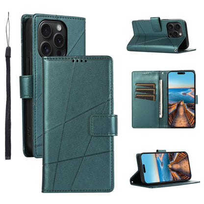 PU Genuine Leather Texture Embossed Line Phone Case, For iPhone 16, For iPhone 15 Pro Max, For iPhone 15 Pro, For iPhone 15 Plus