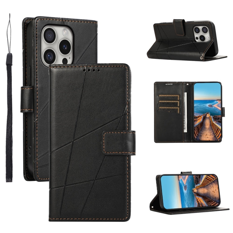 PU Genuine Leather Texture Embossed Line Phone Case, For iPhone Air, For iPhone 16 Pro Max, For iPhone 16 Pro, For iPhone 16 Plus