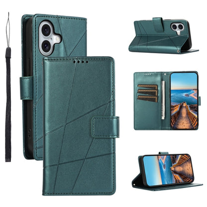 PU Genuine Leather Texture Embossed Line Phone Case, For iPhone 16, For iPhone 15 Pro Max, For iPhone 15 Pro, For iPhone 15 Plus