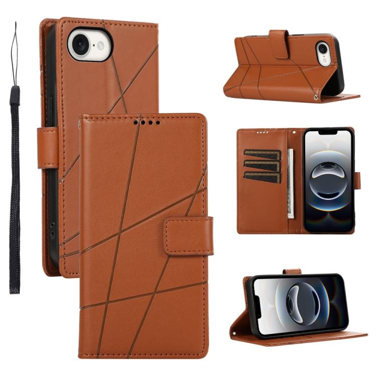 PU Genuine Leather Texture Embossed Line Phone Case, For iPhone 17e / 16e, For iPhone 17 Pro Max, For iPhone 17 Pro, For iPhone 17