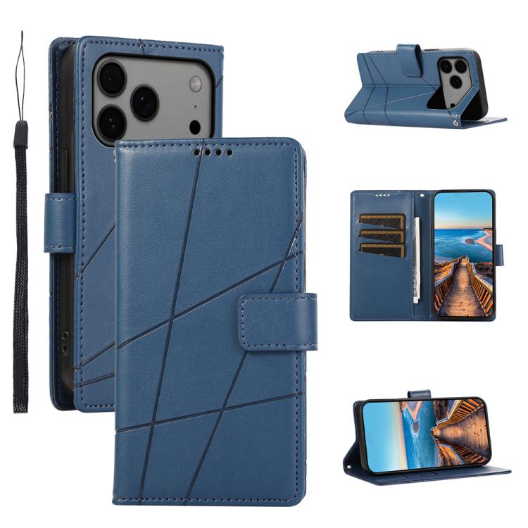 PU Genuine Leather Texture Embossed Line Phone Case, For iPhone 17e / 16e, For iPhone 17 Pro Max, For iPhone 17 Pro, For iPhone 17