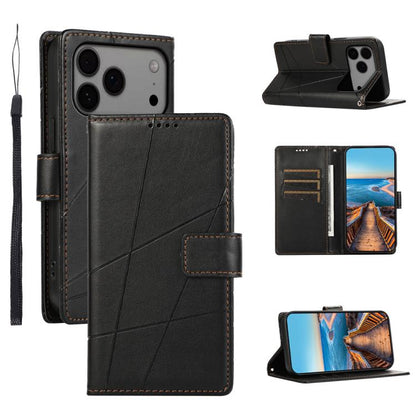 PU Genuine Leather Texture Embossed Line Phone Case, For iPhone 17e / 16e, For iPhone 17 Pro Max, For iPhone 17 Pro, For iPhone 17
