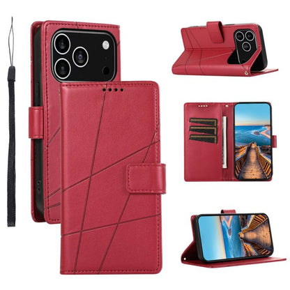 PU Genuine Leather Texture Embossed Line Phone Case, For iPhone 17e / 16e, For iPhone 17 Pro Max, For iPhone 17 Pro, For iPhone 17
