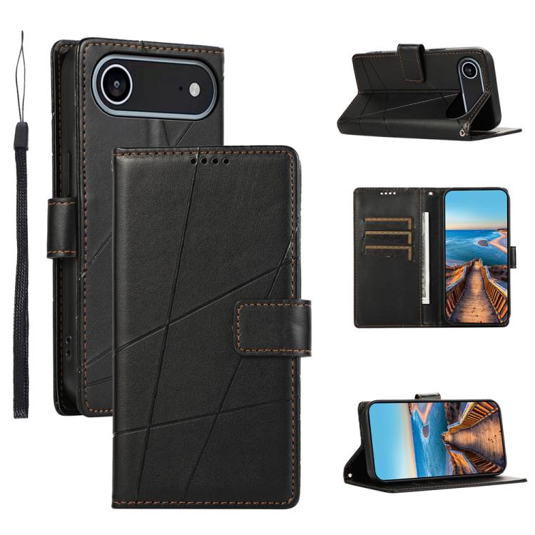 PU Genuine Leather Texture Embossed Line Phone Case, For iPhone Air, For iPhone 16 Pro Max, For iPhone 16 Pro, For iPhone 16 Plus