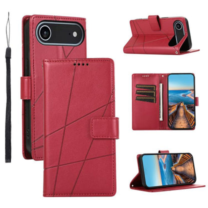 PU Genuine Leather Texture Embossed Line Phone Case, For iPhone Air, For iPhone 16 Pro Max, For iPhone 16 Pro, For iPhone 16 Plus