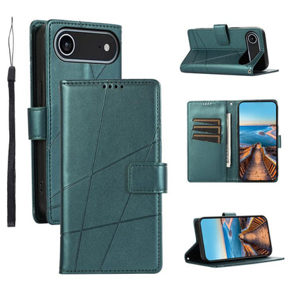 PU Genuine Leather Texture Embossed Line Phone Case, For iPhone Air, For iPhone 16 Pro Max, For iPhone 16 Pro, For iPhone 16 Plus