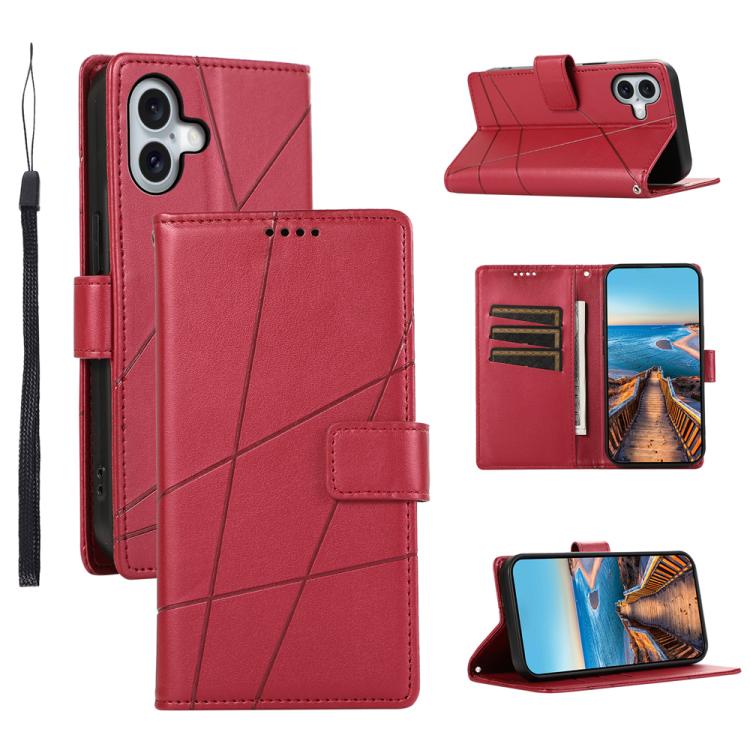 PU Genuine Leather Texture Embossed Line Phone Case, For iPhone 17e / 16e, For iPhone 17 Pro Max, For iPhone 17 Pro, For iPhone 17