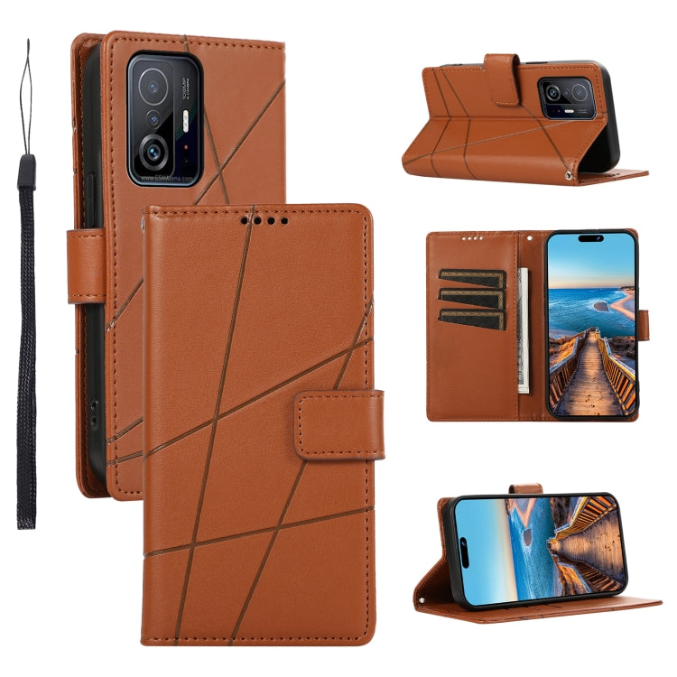 PU Genuine Leather Texture Embossed Line Phone Case, Series 2