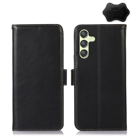 Magnetic Crazy Horse Texture Genuine Leather RFID Phone Case