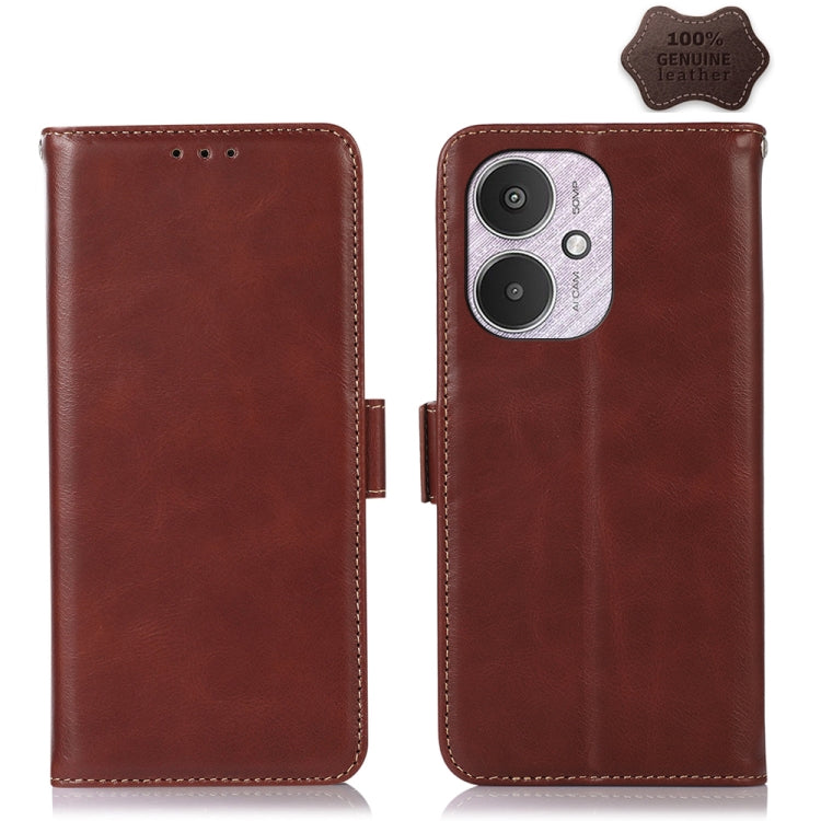 Magnetic Crazy Horse Texture Genuine Leather RFID Phone Case, For Xiaomi Redmi A3, For Xiaomi Redmi 13C 4G/5G/Poco C65/Poco M6, For Xiaomi Redmi Note 13 Pro 4G/Poco M6 Pro, For Xiaomi Redmi K70E/Poco X6 Pro, For Xiaomi Redmi Note 13R Pro���������������...