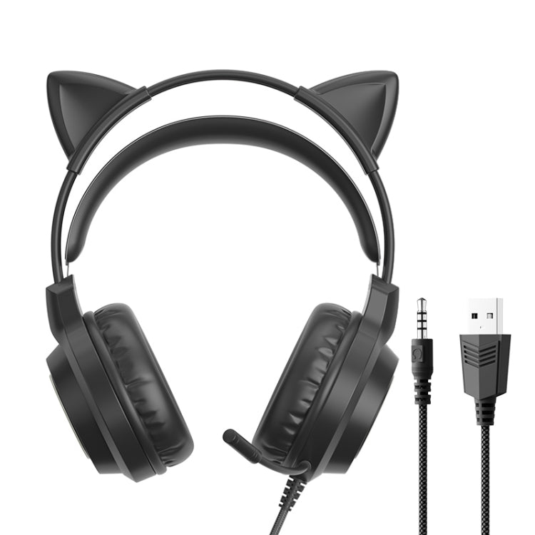 G35 Cute Cat RGB Head-mounted Wired Gaming Earphone