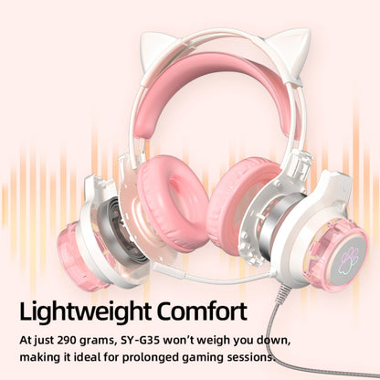 G35 Cute Cat RGB Head-mounted Wired Gaming Earphone