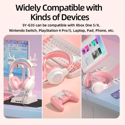 G35 Cute Cat RGB Head-mounted Wired Gaming Earphone