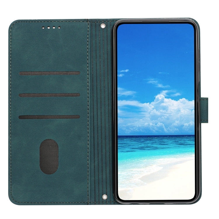 Skin Feel Heart Embossed Leather Phone Case with Long Lanyard, Series 3