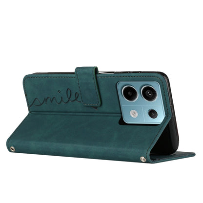 Skin Feel Heart Embossed Leather Phone Case with Long Lanyard, Series 3