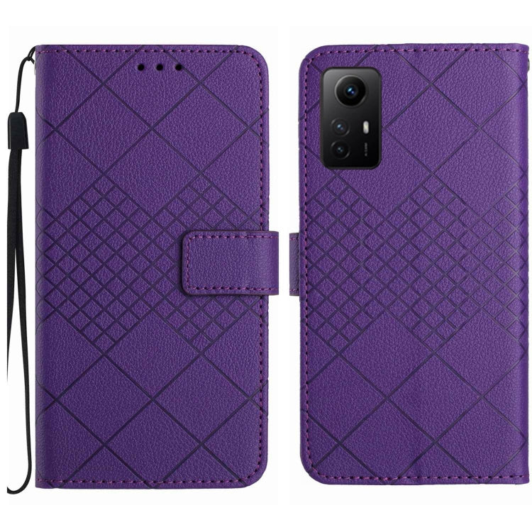 Rhombic Grid Texture Leather Phone Case, Series 1