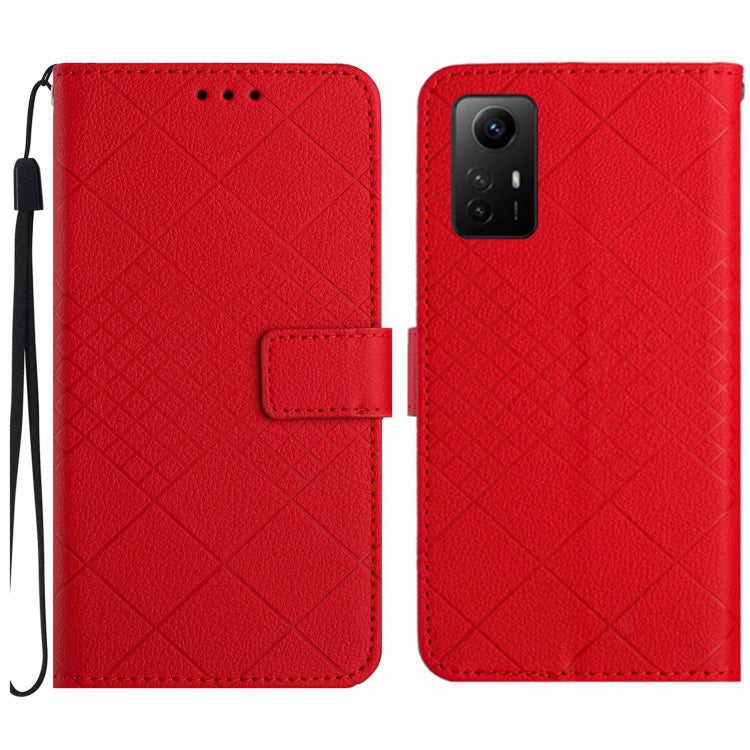 Rhombic Grid Texture Leather Phone Case, Series 1