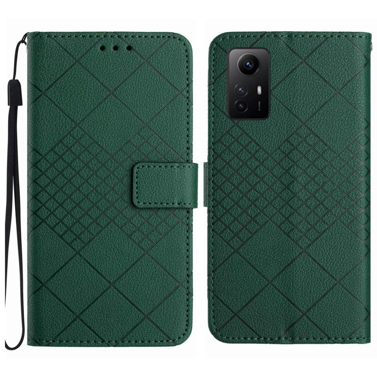 Rhombic Grid Texture Leather Phone Case, Series 1