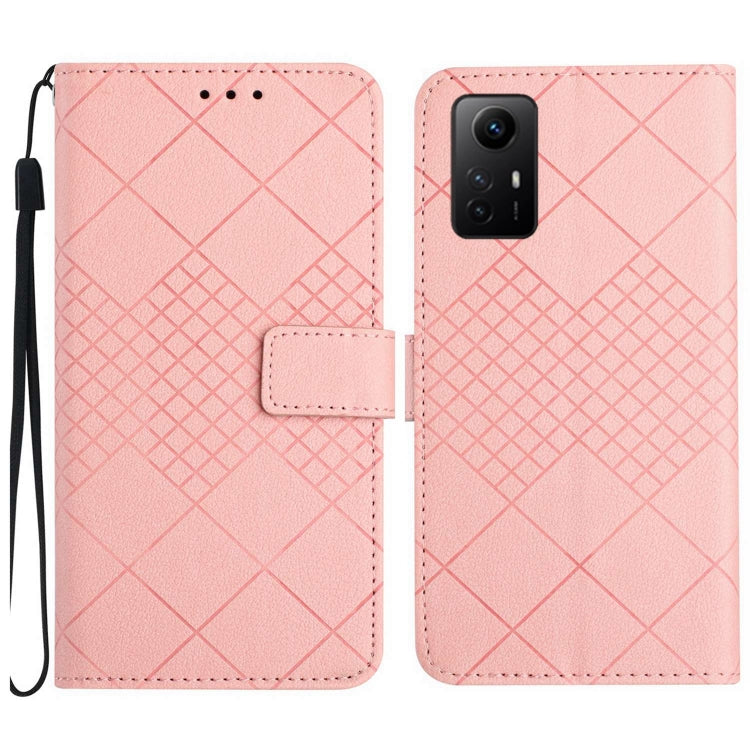 Rhombic Grid Texture Leather Phone Case, Series 1