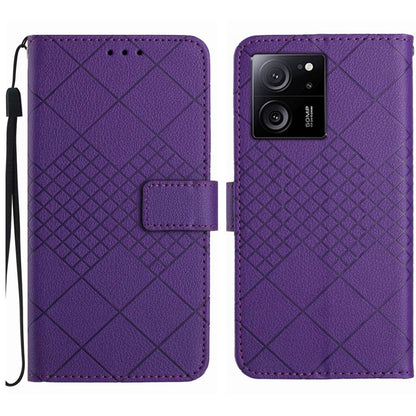 Rhombic Grid Texture Leather Phone Case, Series 1