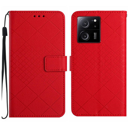 Rhombic Grid Texture Leather Phone Case, Series 1