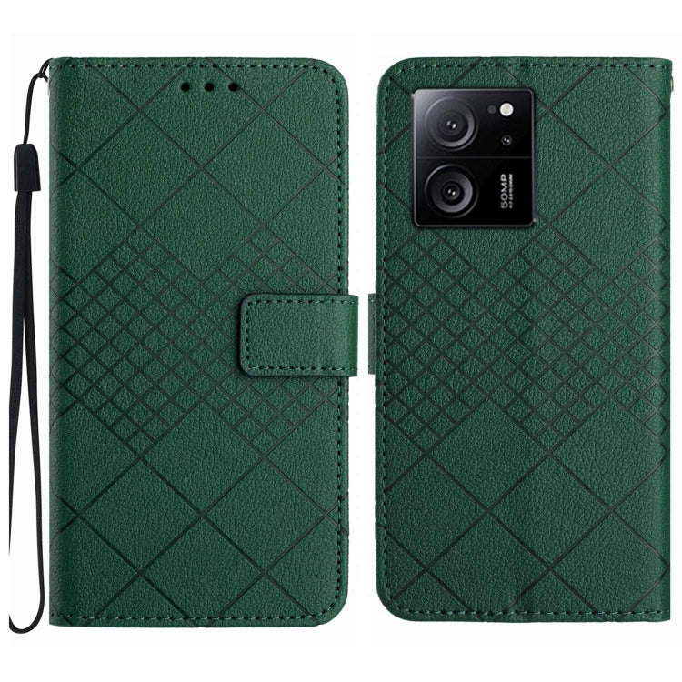 Rhombic Grid Texture Leather Phone Case, Series 1