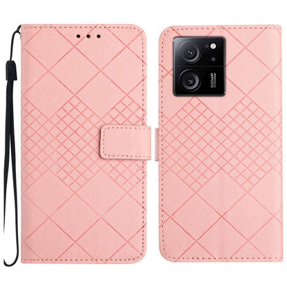 Rhombic Grid Texture Leather Phone Case, Series 1