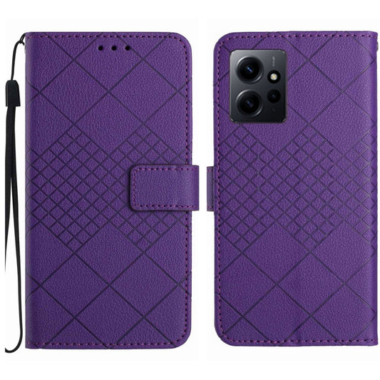 Rhombic Grid Texture Leather Phone Case, Series 1