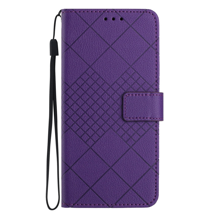 Rhombic Grid Texture Leather Phone Case, Series 1