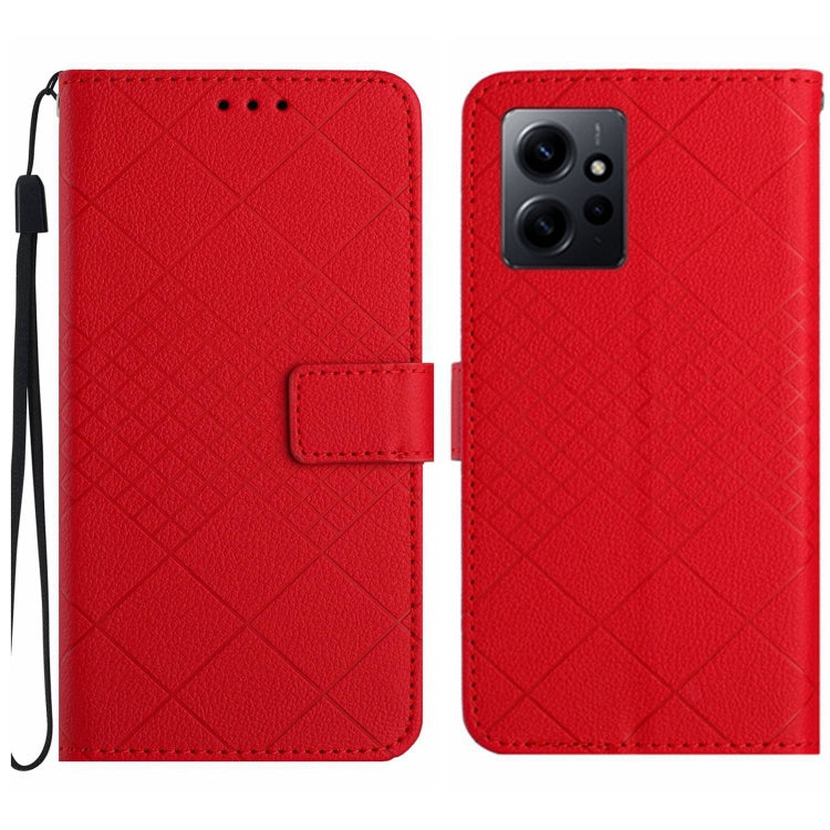 Rhombic Grid Texture Leather Phone Case, Series 1