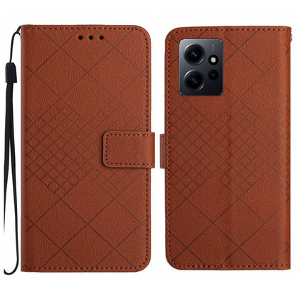 Rhombic Grid Texture Leather Phone Case, Series 1