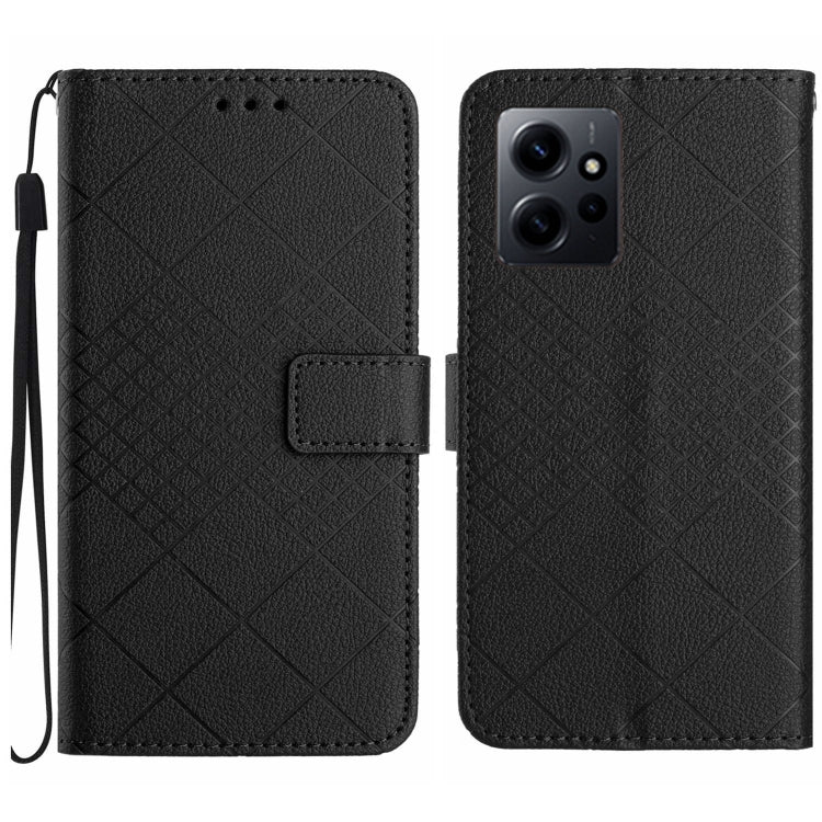 Rhombic Grid Texture Leather Phone Case, Series 1