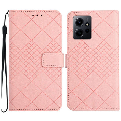 Rhombic Grid Texture Leather Phone Case, Series 1