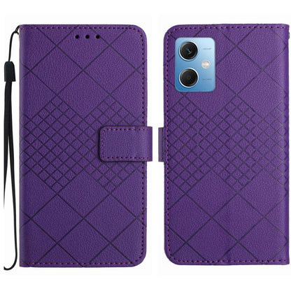 Rhombic Grid Texture Leather Phone Case, Series 1