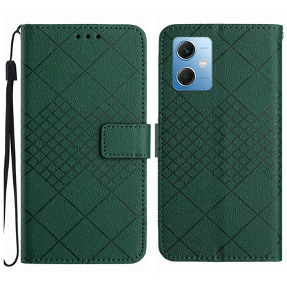 Rhombic Grid Texture Leather Phone Case, Series 1