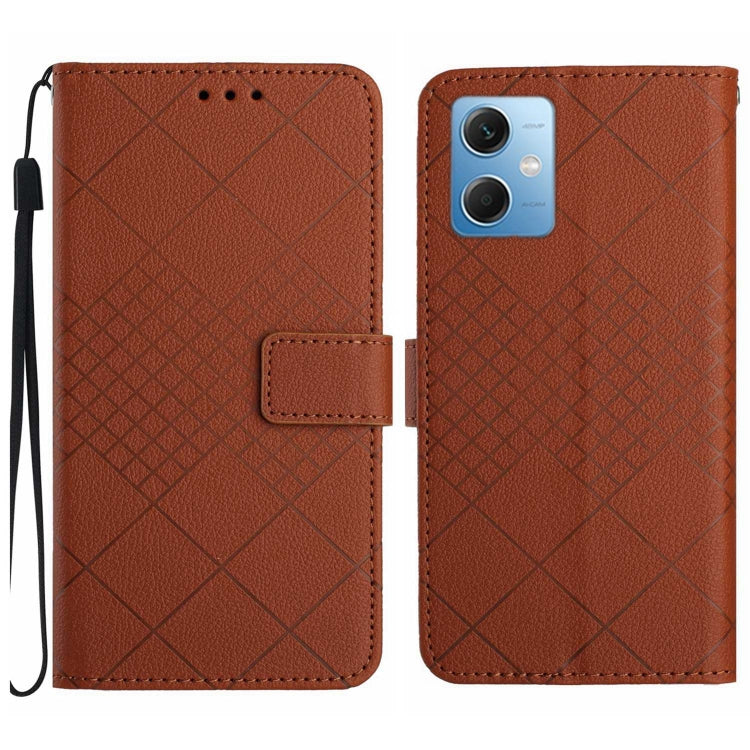 Rhombic Grid Texture Leather Phone Case, Series 1