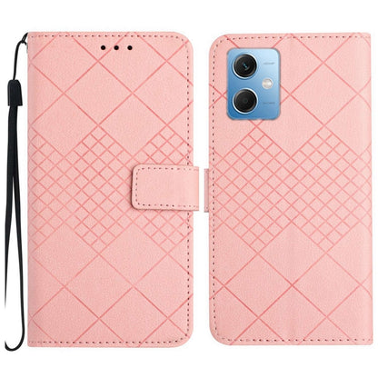 Rhombic Grid Texture Leather Phone Case, Series 1