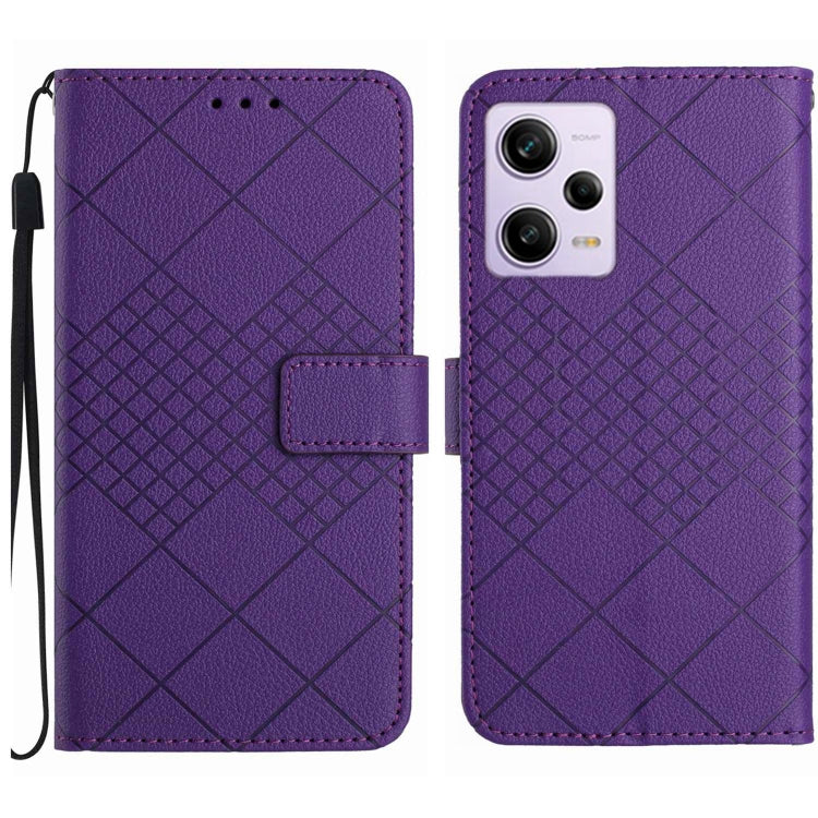 Rhombic Grid Texture Leather Phone Case, Series 1